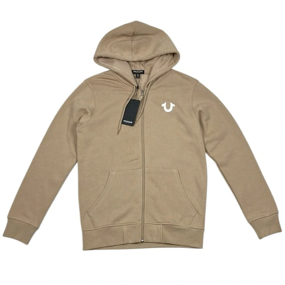 True Religion Zip Hoodie Buddha Logo Seal Sweatshirt NWT